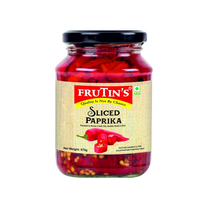 Red Paprika Sliced Glass Bottle